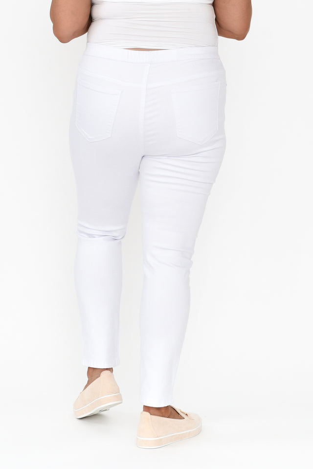 Zadie Distressed White Stretch Jeans image 10