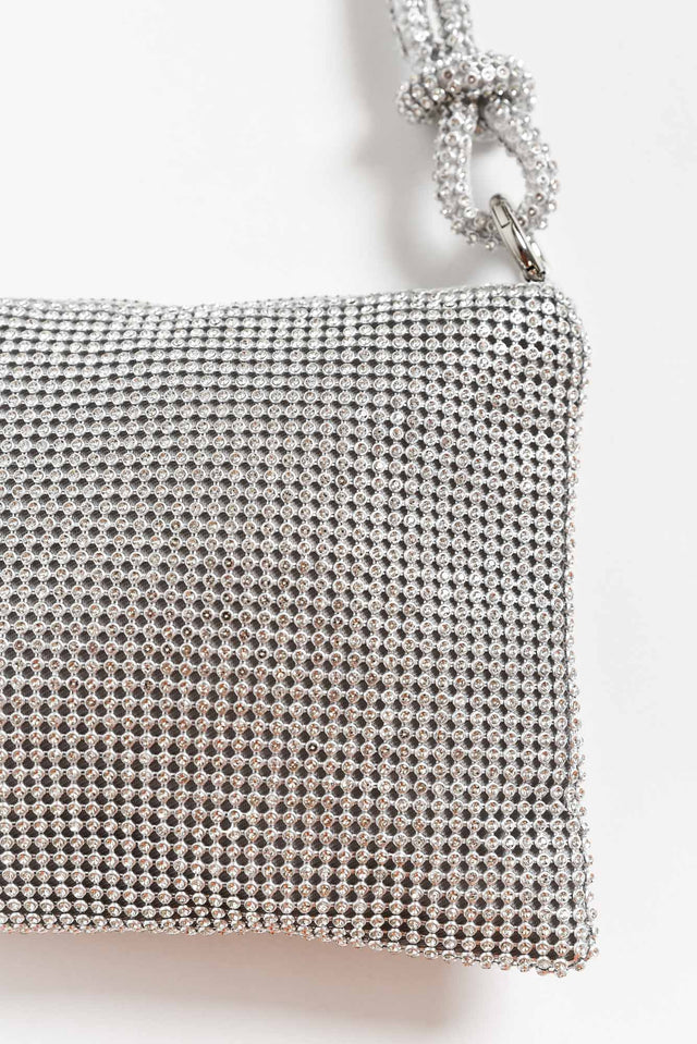Zafira Silver Jewelled Shoulder Bag