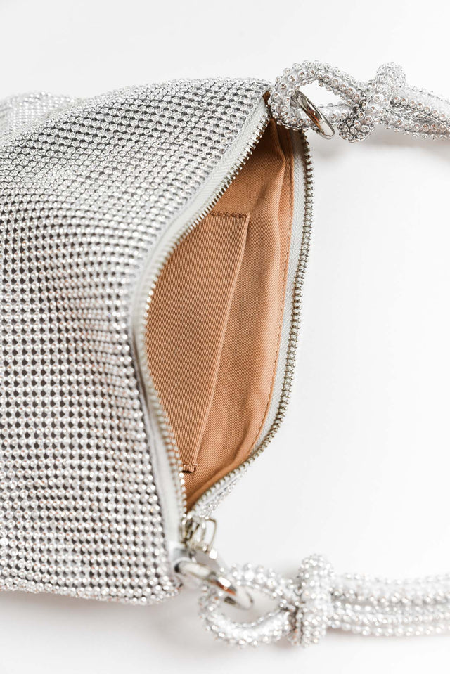 Zafira Silver Jewelled Shoulder Bag image 3