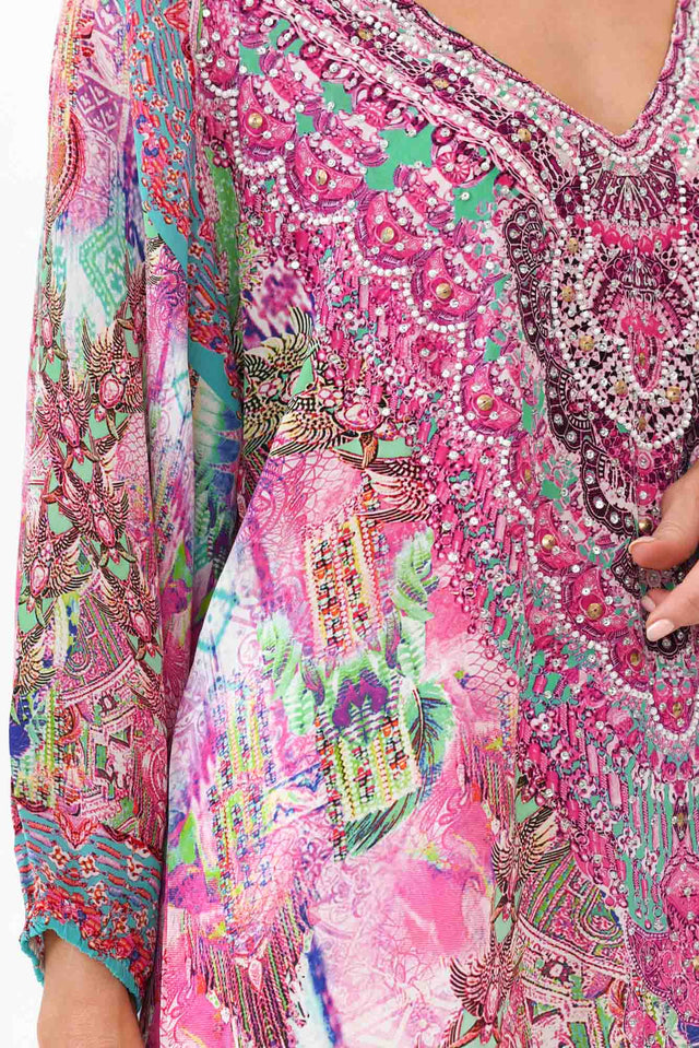 Zahara Pink Silk Gypsy Top image 5
