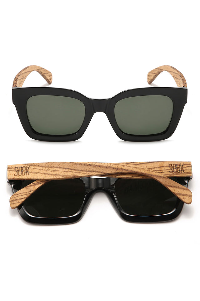 Zahra Black Wooden Sunglasses