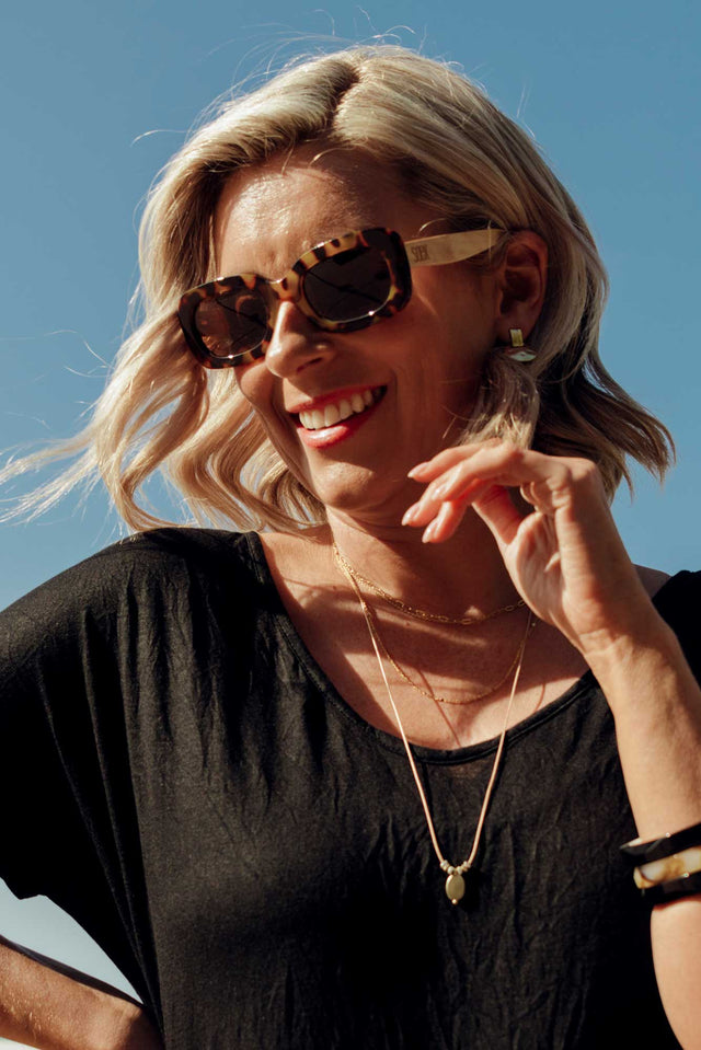 Vibe Tortoiseshell Wooden Sunglasses image 1