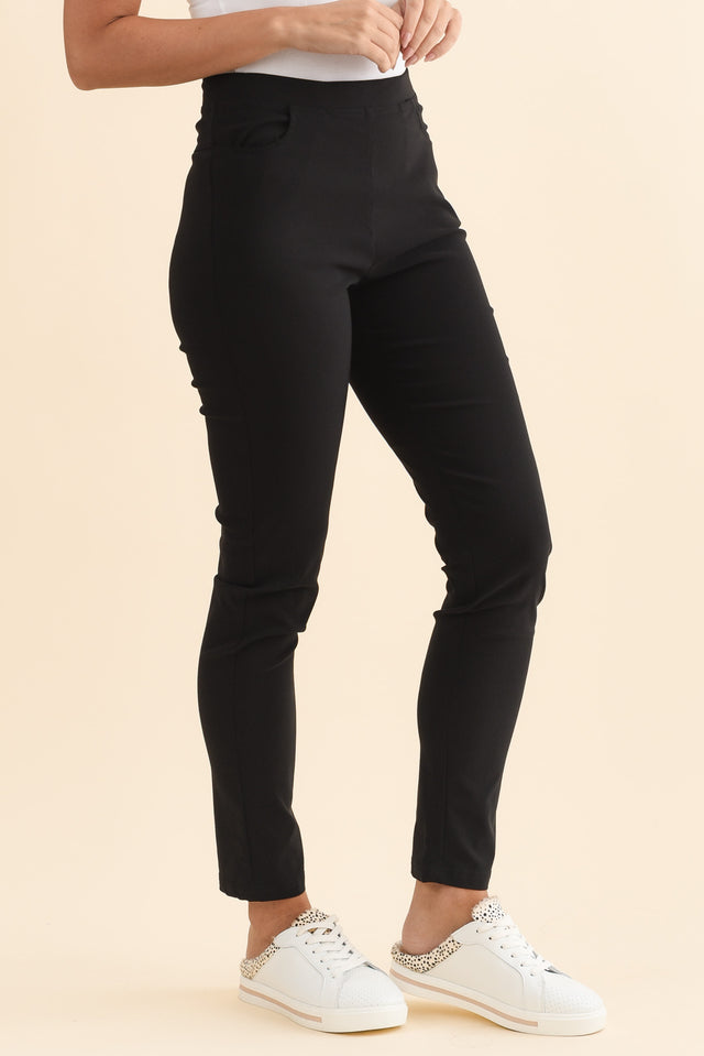 Zara Black Stretch Full Length Pants image 4