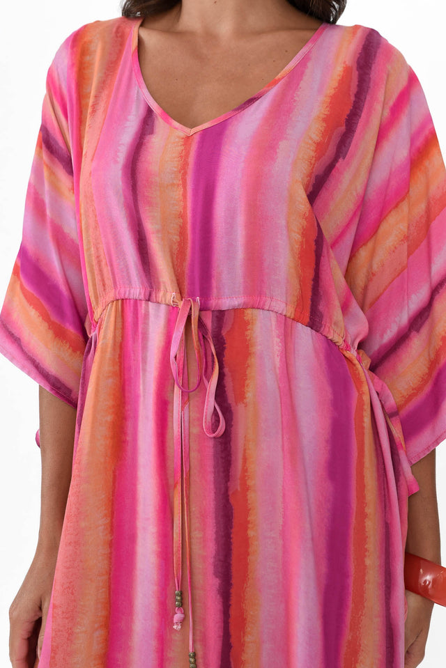 Zeland Pink Stripe Waterfall Sleeve Dress image 6