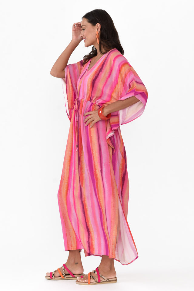 Zeland Pink Stripe Waterfall Sleeve Dress image 4