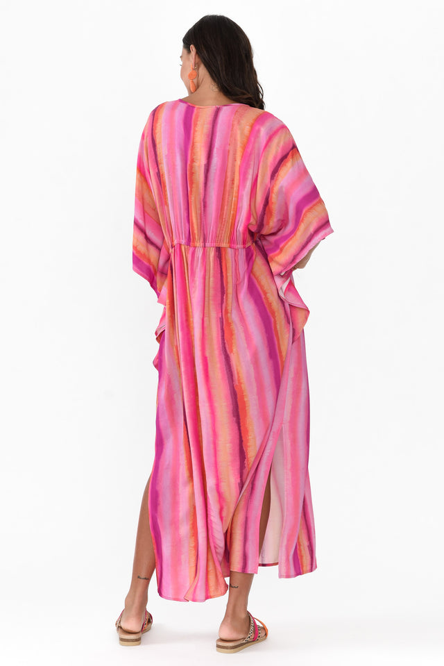 Zeland Pink Stripe Waterfall Sleeve Dress image 5