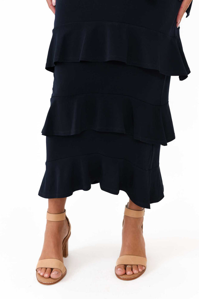Zella Navy Tiered Frill Skirt