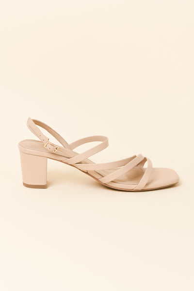 Zella Nude Leather Strappy Heel