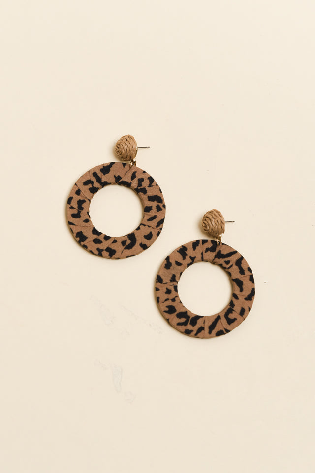 Zena Brown Leopard Drop Earrings