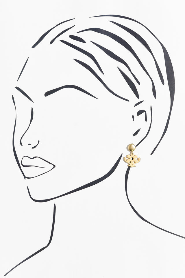 Zeta Gold Daisy Stud Earrings