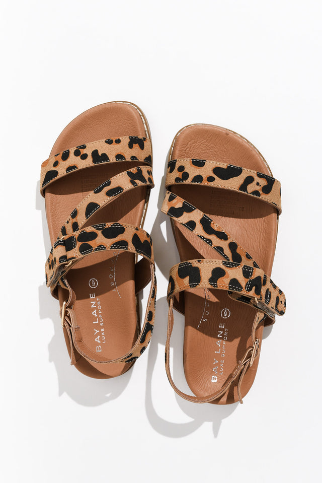 Zorba Brown Leopard Leather Sandal image 4