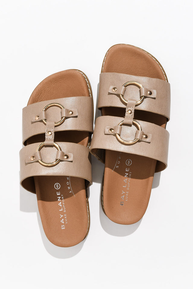 Zuma Taupe Leather Slide image 4