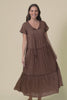 Nona Chocolate Crinkle Cotton Maxi Dress,Video