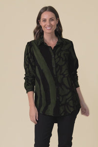 Sirah Olive Stripe Cotton Shirt,Video