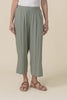 Belinda Khaki Linen Blend Cropped Pants,Video