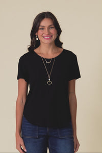 Janis Black Bamboo Tee,Video