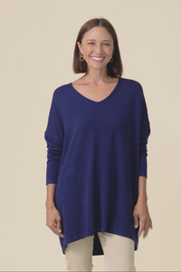 Piper Navy V Neck Knit Jumper,Video