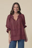 Sussana Chocolate Linen Tie Top,Video