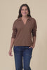 Butler Chocolate Collared Long Sleeve Top,Video
