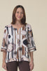 Augusta Tan Geo Linen Cotton Top,Video