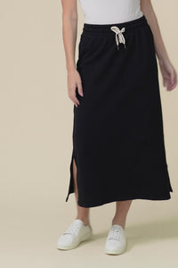Travel Black Cotton Maxi Skirt,Video