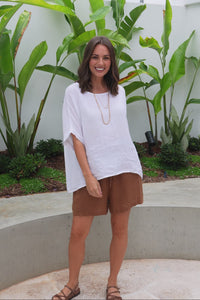 Chaya White Linen Top,Video