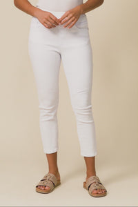 Bella White Cotton Stretch Jeans,Video