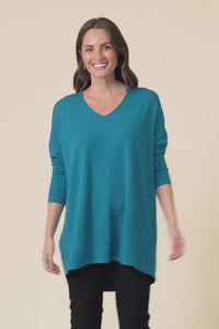 Piper Teal V Neck Knit Jumper,Video