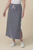Travel Navy Stripe Cotton Maxi Skirt,video