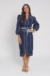 Swanson Dark Denim Cotton Dress,Video