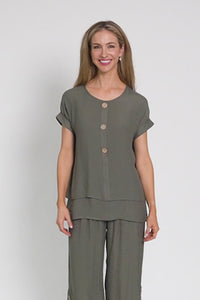 Abilene Khaki Button Top,Video