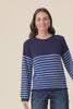 Carrie Navy Stripe Cotton Knit Jumper,Video