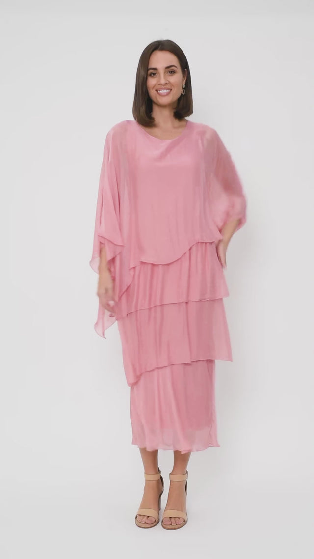 Benito Pink Silk Layer Dress thumbnail 2