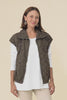 Kaylani Chocolate Sequin Quilted Vest,Video