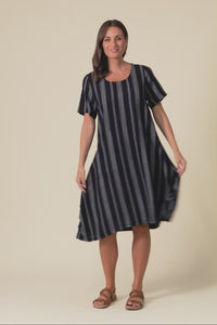 Bexley Black Stripe Pocket Dress,Video