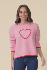 Zoe Pink Heart Knit Jumper,Video