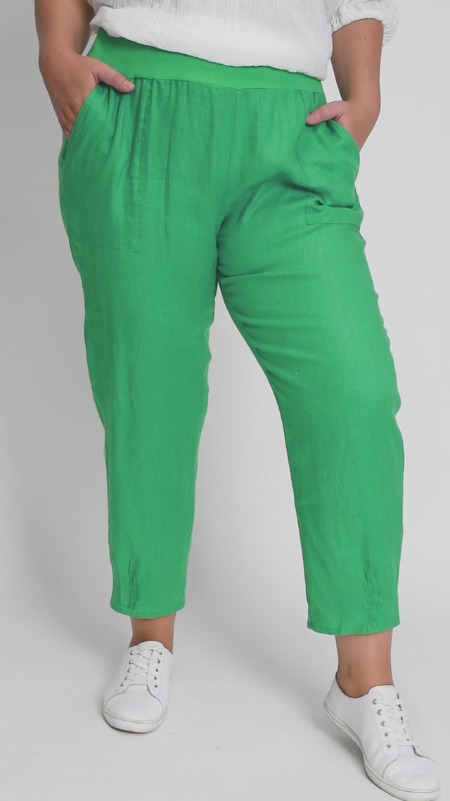 Tatum Green Linen Pants thumbnail 2