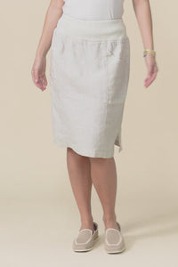 Mylah Natural Linen Stretch Skirt,Video