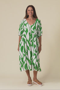 Kacey Green Abstract Button Dress,Video