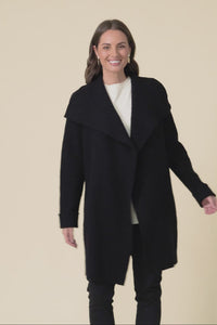 Wendell Black Wool Coat,Video