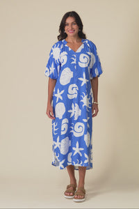 Pippen Cobalt Sea Tie Dress