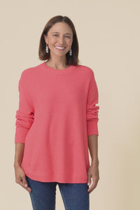 Skylar Coral Cotton Blend Knit Jumper,Video