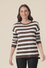 Natasha Chocolate Stripe Knit Top,Video