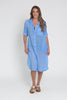 Hailey Blue Cotton Button Kaftan,Video
