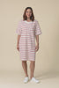 Rouge Tan Stripe Cotton Tee Dress,Video