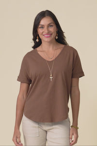 Toronto Brown Cotton Tee,Video