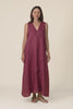 Amari Berry Linen Pocket Dress,Video