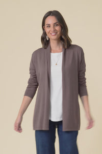 Primrose Chocolate Cotton Drape Cardigan,Video