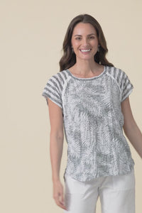 Sail Green Palm Cotton Blend Tee,video