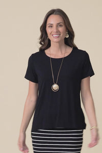 Minelli Black Bamboo Tee,Video